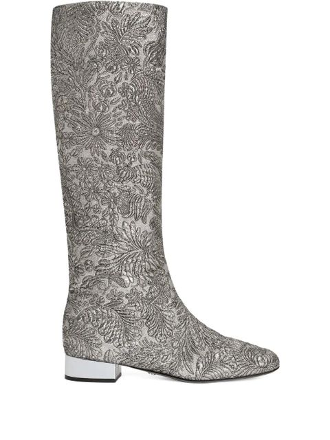 Dolce & Gabbana 30mm brocade block-heel boots - Silver - zdjęcie produktu nr 1
