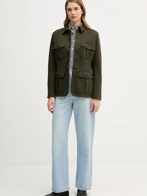 Polo Ralph Lauren marynarka kolor zielony jednorzędowa gładka 211A93159 - zdjęcie produktu nr 2