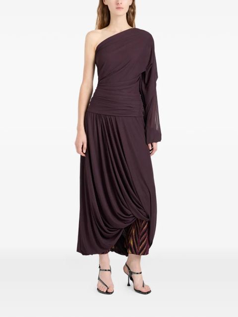 Proenza Schouler Gabri one-shoulder pleated midi dress - Purple