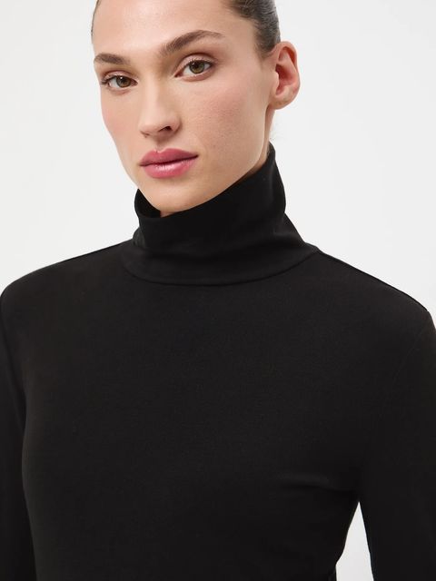 Medicine longsleeve z wełną kolor czarny z golfem