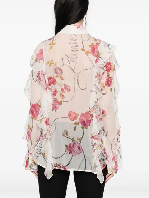 Blumarine floral shirt - Neutrals
