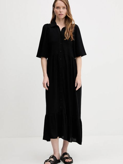 Answear Lab sukienka kolor czarny midi rozkloszowana - zdjęcie produktu nr 1