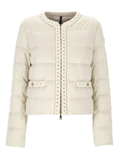 Moncler braid-trimmed quilted jacket - Neutrals - zdjęcie produktu nr 1