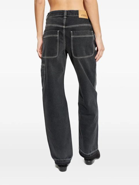 ISABEL MARANT Jeyda embroidered jeans - Black