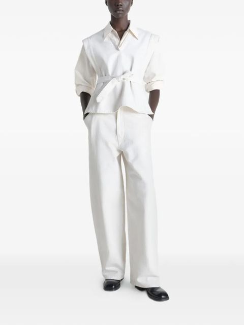 LEMAIRE V-neck belted chasuble vest blouse - White - zdjęcie produktu nr 2