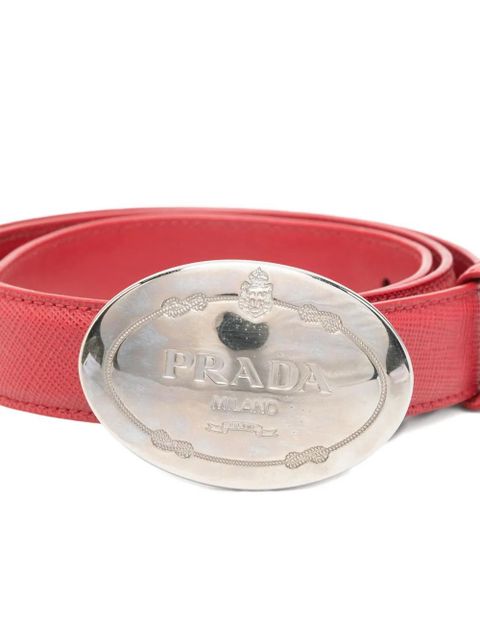 Prada logo-buckle belt - Red - zdjęcie produktu nr 2