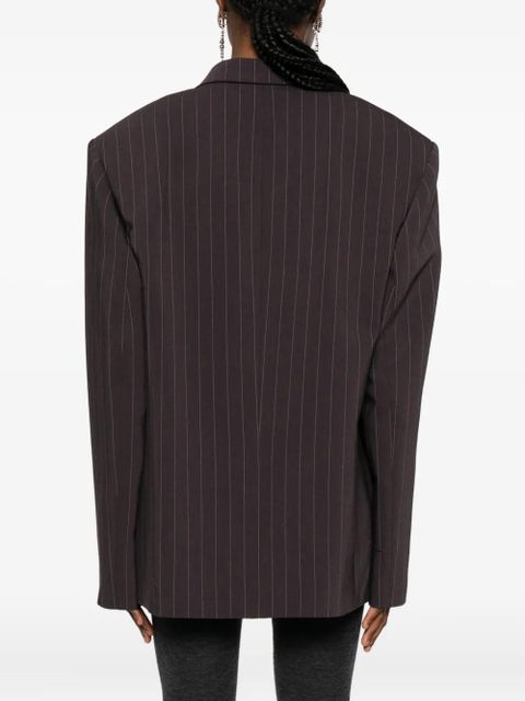 Magda Butrym striped double-breasted blazer - Brown