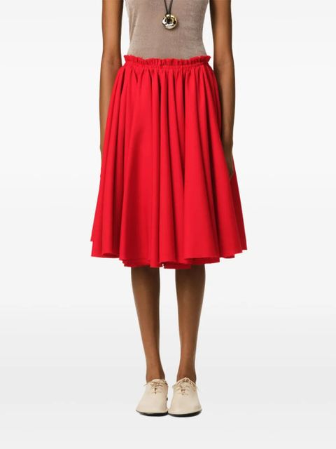 AMI Paris godet-detail midi skirt - Red