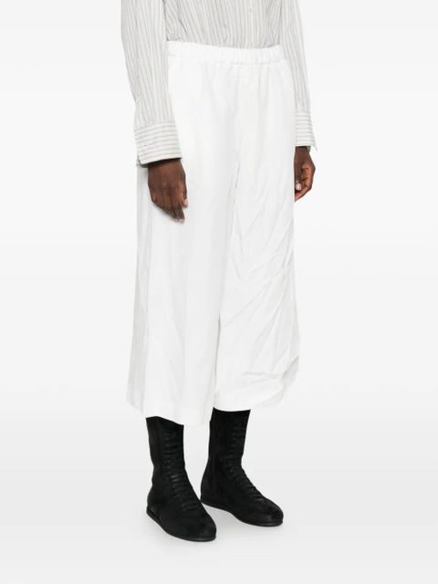 Comme Des Garçons elasticated-waistband wide-leg trousers - White