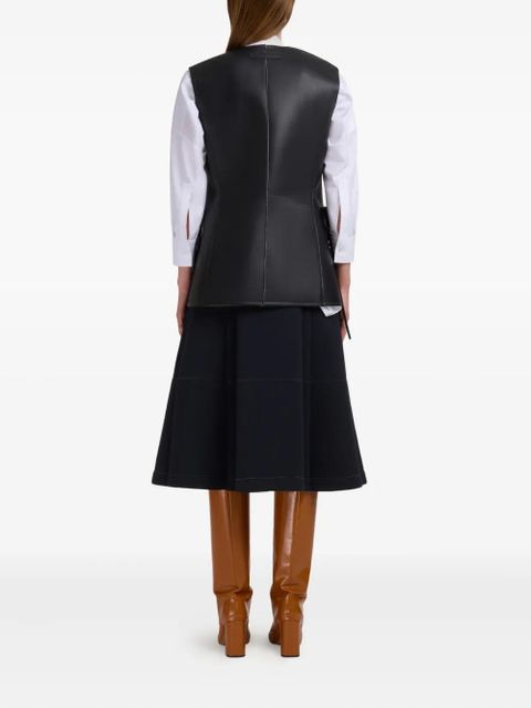 Marni front-button leather gilet - Black