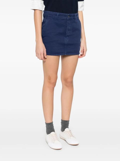 Miu Miu logo-appliqué mini skirt - Blue