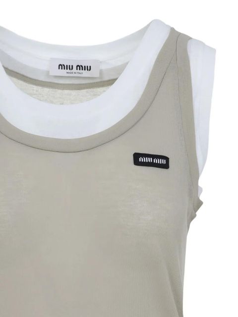 Miu Miu layered sleeveless top - Neutrals