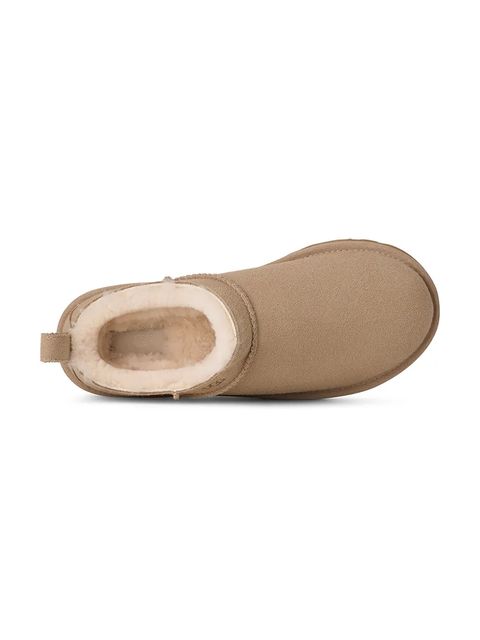UGG kapcie zamszowe Classic Micro kolor beżowy 1173891.SAN