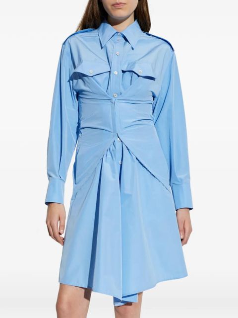 Alexander McQueen gathered asymmetric dress - Blue