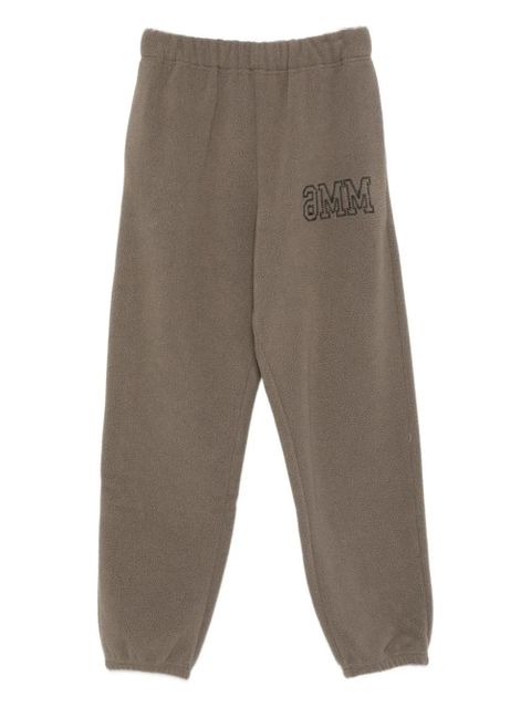 MM6 Maison Margiela logo-embroidered fleece track pants - Brown - zdjęcie produktu nr 1