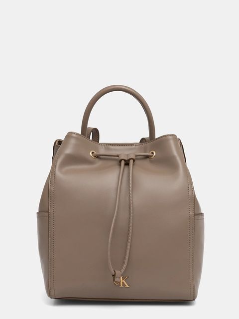 Calvin Klein plecak damski kolor beżowy mały gładki LV04F3329G - zdjęcie produktu nr 1