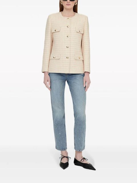 ANINE BING Janet houndstooth tweed jacket - Neutrals - zdjęcie produktu nr 2