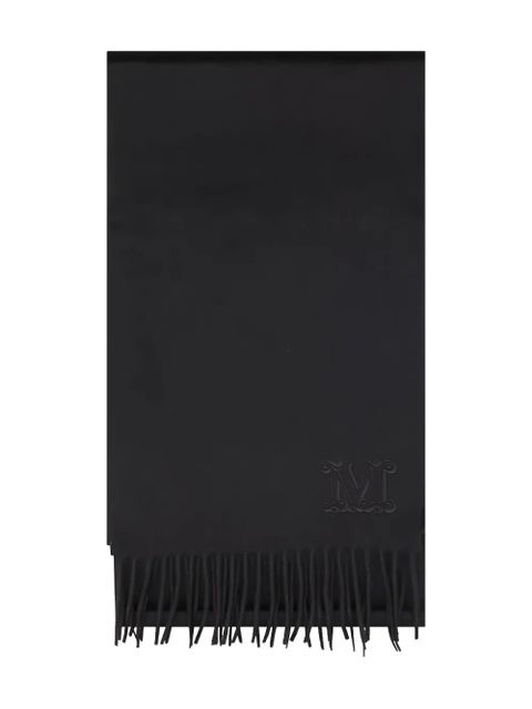 Max Mara embroidered-logo fringe scarf - Black - zdjęcie produktu nr 1