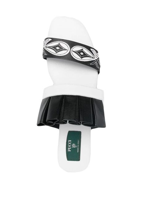 PUCCI embroidered-detail slides - Black