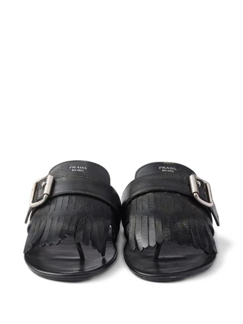Prada Shuffle leather thong sandals - Black