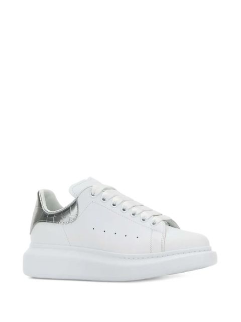 Alexander McQueen Oversized crocodile-effect leather sneakers - White - zdjęcie produktu nr 2