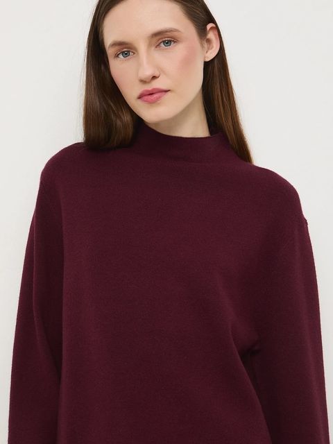 Medicine sweter damski kolor bordowy lekki z półgolfem