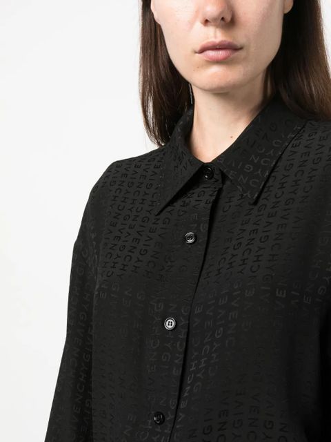 Givenchy logo-print silk shirt - Black