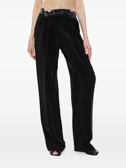 Maison Margiela transparent-waistband pleated trousers - Black