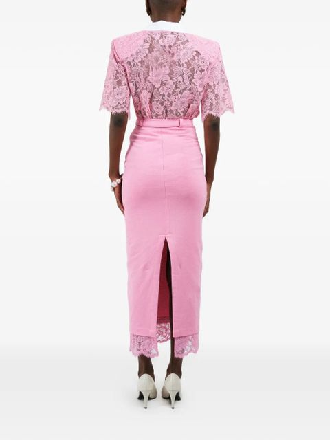 Rowen Rose lace polo-style top - Pink