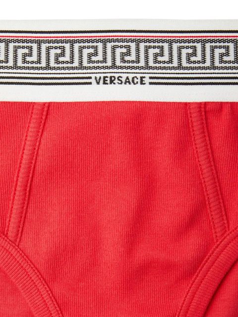 Versace ribbed cotton-jersey briefs - Red