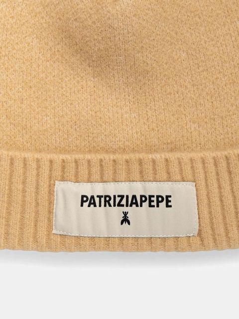 Patrizia Pepe czapka z domieszką wełny kolor beżowy 8F0082 K287