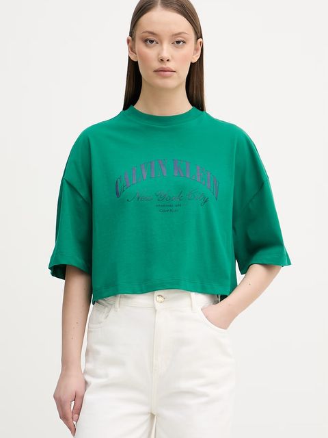 Calvin Klein Jeans T-shirt damski bawełniany - zdjęcie produktu nr 1