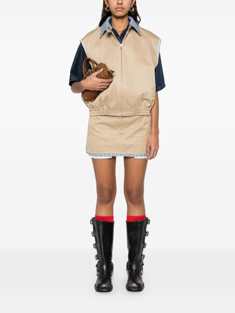 Miu Miu contrasting-trim skirt - Neutrals - zdjęcie produktu nr 2