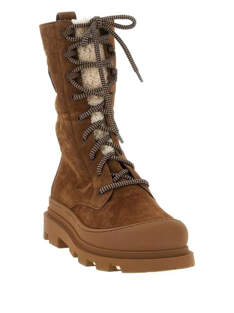 Moncler Vera shearling lace-up High boots - Brown