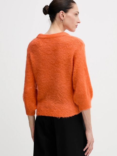 United Colors of Benetton sweter z dodatkiem moheru damski kolor pomarańczowy 1VAAD10F4