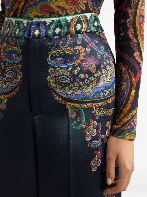 ETRO wide-leg printed trousers - Blue