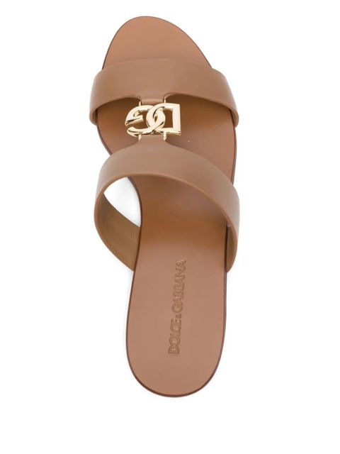 Dolce & Gabbana leather slides - Brown