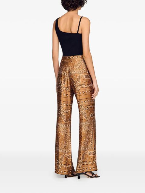 SANDRO Bandana-print floaty pants - Brown - zdjęcie produktu nr 2
