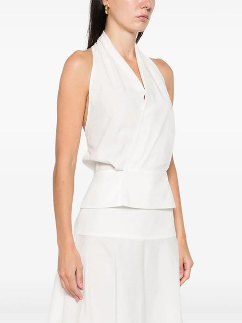St. Agni halter tie-back top - White