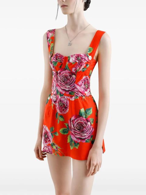 Dolce & Gabbana floral-print mini dress - Red