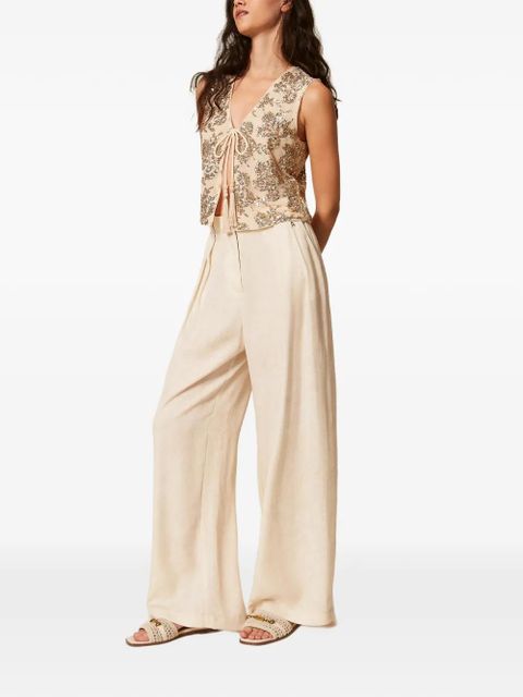 TWINSET pleat-detail palazzo pants - Neutrals