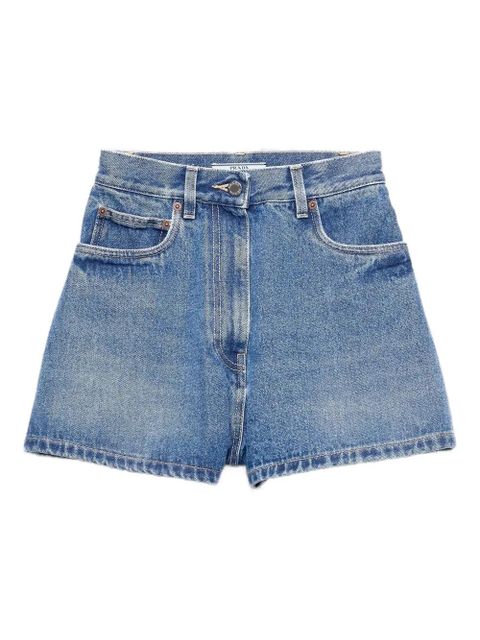 Prada high-rise patch-pocket denim shorts - Blue - zdjęcie produktu nr 1