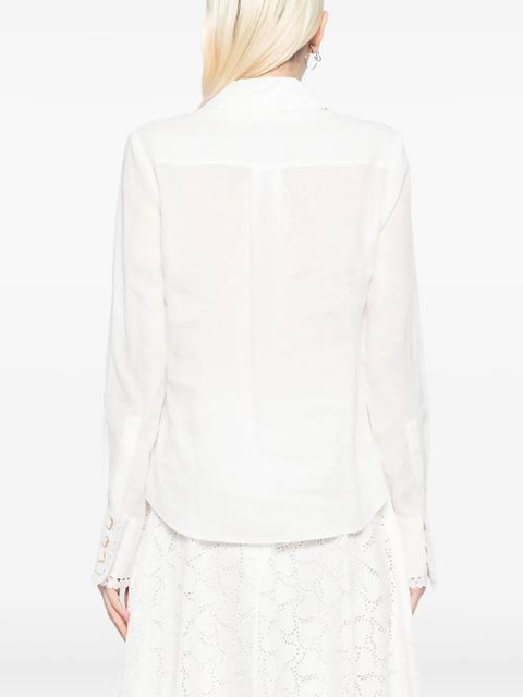 ZIMMERMANN embroidered ramie shirt - White