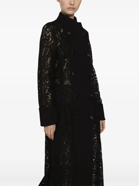 Dolce & Gabbana lace-panelling coat - Black
