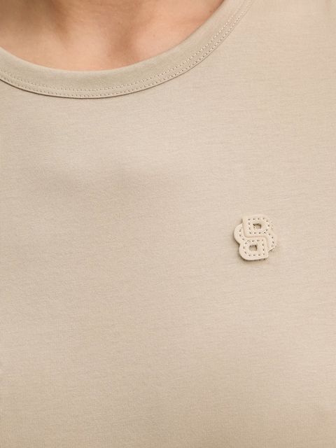 BOSS t-shirt bawełniany damski kolor beżowy 50545671