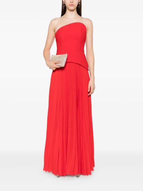 Solace London Britt strapless pleated dress - Red - zdjęcie produktu nr 2