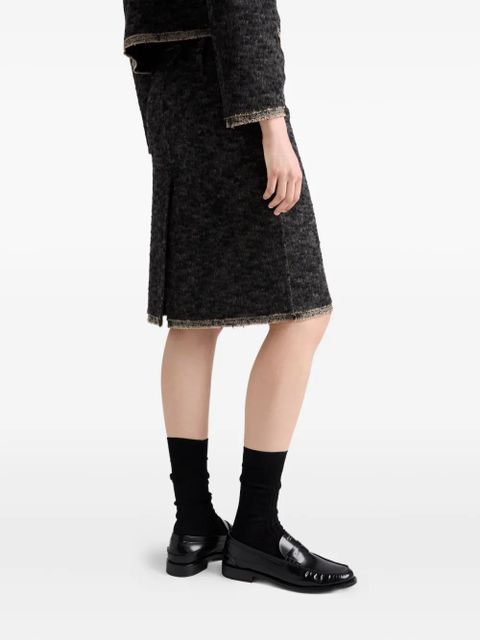 Prada triangle-logo tweed skirt - Black - zdjęcie produktu nr 2