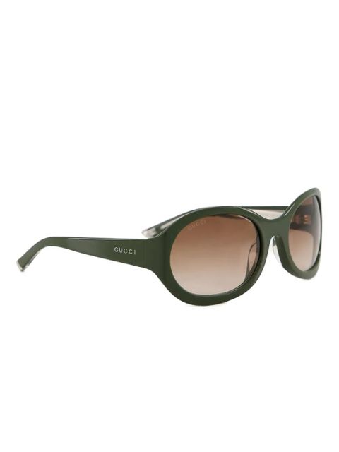 Gucci Eyewear logo-engraved sunglasses - Green
