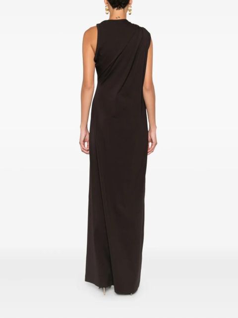 Christopher Esber draped ring-detail maxi dress - Brown