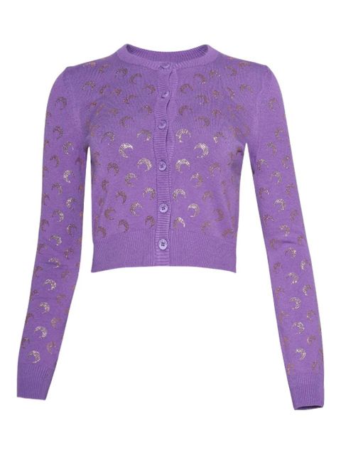 Marine Serre moon-pattern long-sleeve cardigan - Purple - zdjęcie produktu nr 1